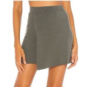 Free People | Women’s Mod Knit Faux Wrap Ribbed Knit Mini Skirt | Size Large